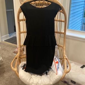 Alice and Olivia black peplum shift dress size 8